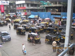A lot of Tuk-Tuks parked - most are blocking each other in!
